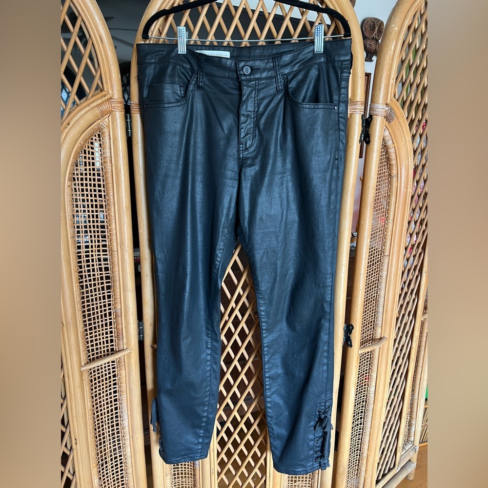 Faux Leather Black Slim Pants